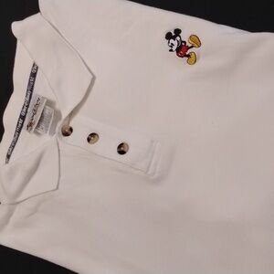 Disney White Polo Shirt with Mickey Mouse Embroidery
